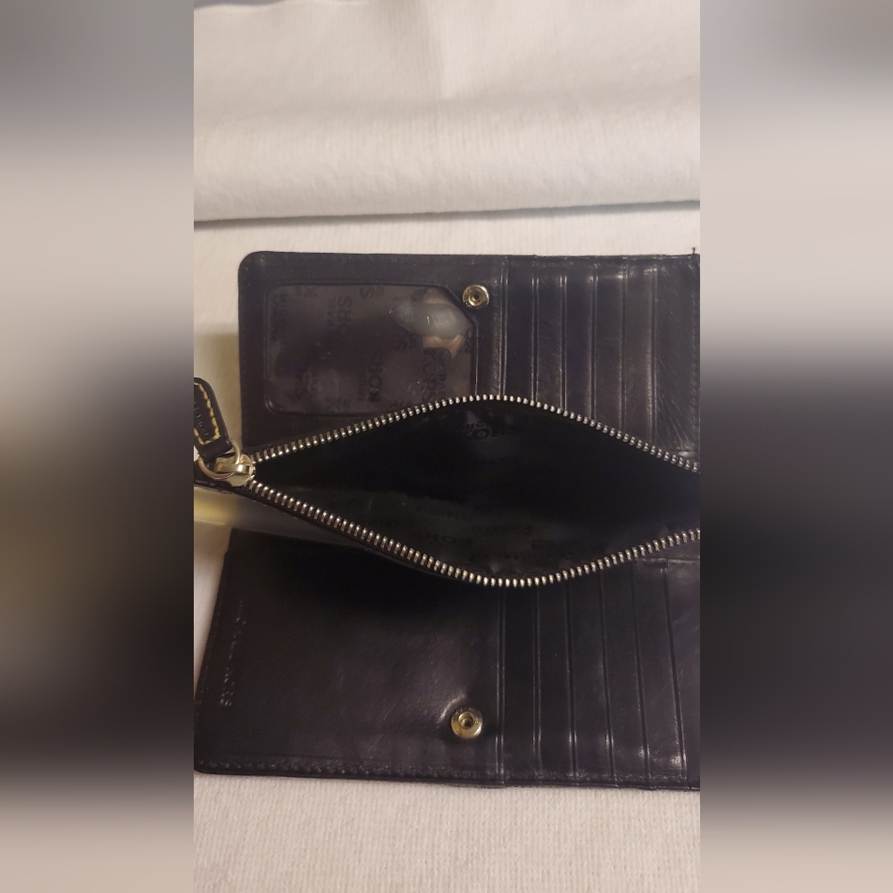 Michael Kors Black Leather Shoulder Bag And Wallet With Silver Accents - Picture 5 of 8